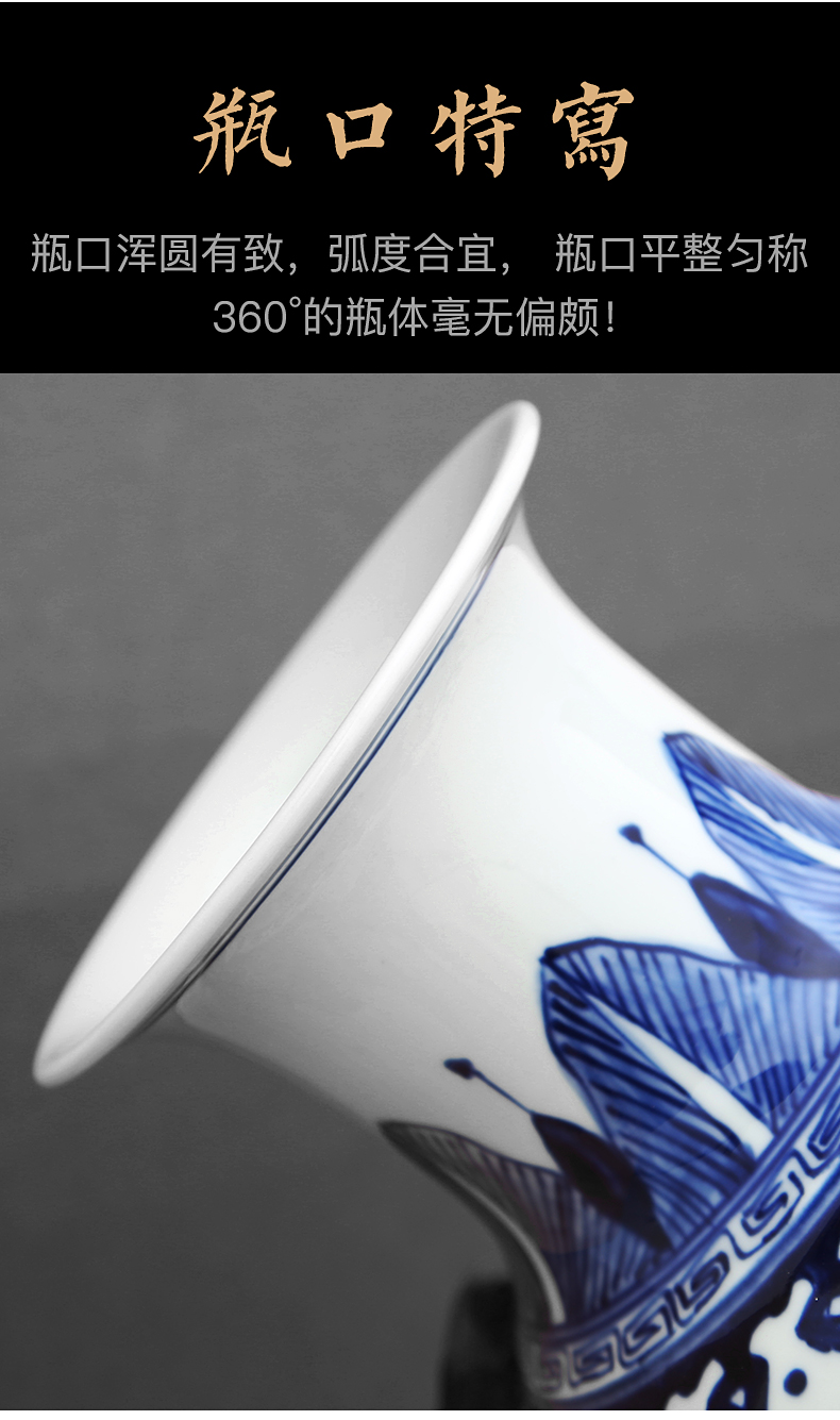 Chinese blue and white porcelain of jingdezhen ceramics hand - made scenery furnishing articles home wine ark, adornment porcelain vase in the living room