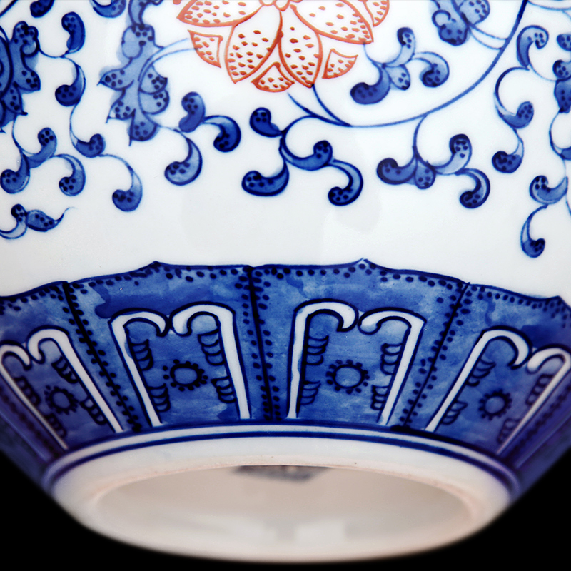 To pure hand - made blue - and - white porcelain industry youligong gourd bottle
