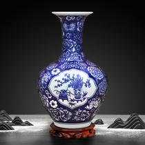 Jingdezhen ceramic antique vase porch Hotel blue and white porcelain craft gift living room home flower arrangement