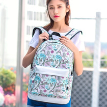 Brand Bag Girl Student Large Capacity Double Shoulder Bag Han Edition Junior High School Raw Backpack Waterproof 100 Lap Canvas Travel
