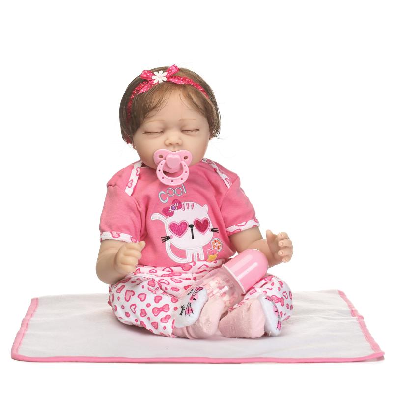 18/" Reborn Toddler Vinyl Doll Girl Lifelike Princess Long Hair Cute Baby Gifts