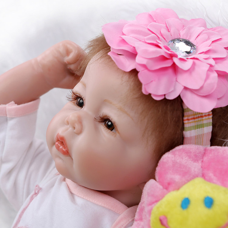 22''Handmade Lifelike Baby Girl Doll Silicone Vinyl Reborn Newborn