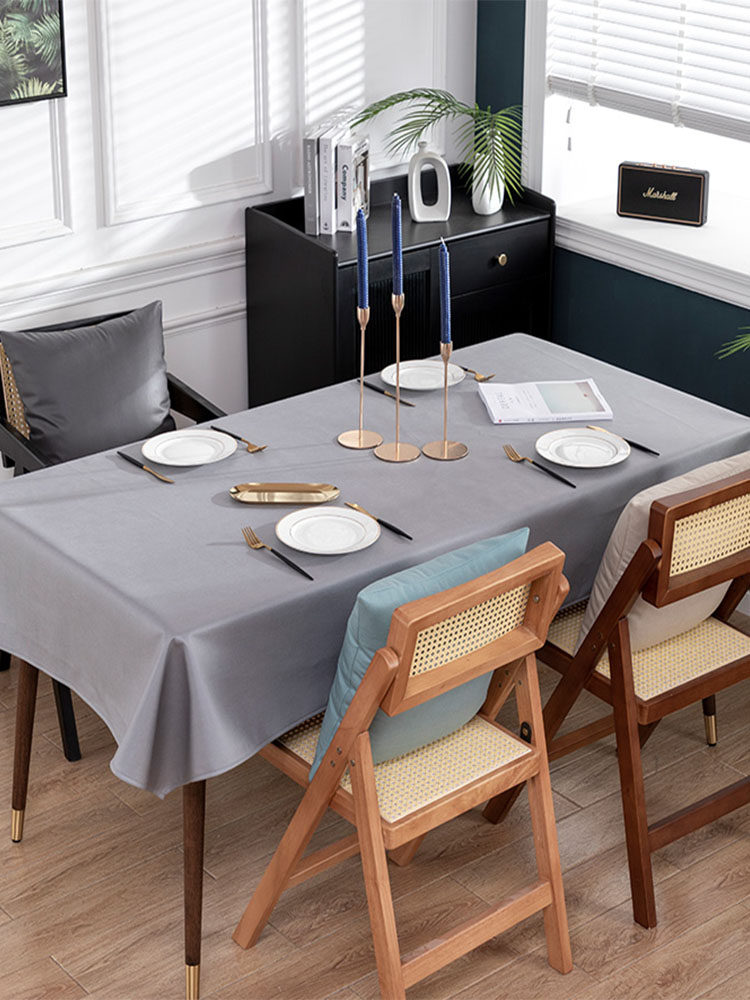 Imitation leather technology cloth Plain color table cloth INS wind Nordic waterproof, oil-proof, anti-fouling, high temperature, leave-in customization