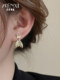 Exaggerated personality metal style fishtail earrings light luxury niche design high-end earrings ins trendy autumn and winter earrings for women