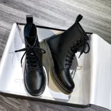 Martens, демисезонные нескользящие короткие сапоги в английском стиле, из натуральной кожи, 2020, по фигуре