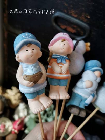 Mediterranean style couple sailor penguin seagull European style home decoration garden ornaments flower pot flower arrangement creative craft