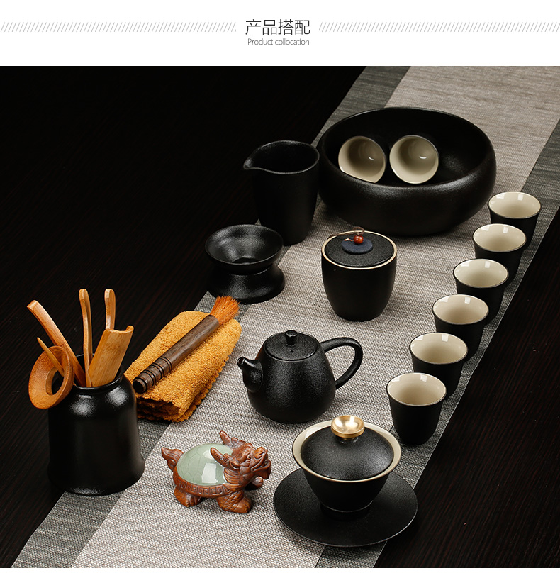 Back on ceramic cups of black Japanese masters cup sample tea cup kung fu personal single cup of coarse pottery tea cups