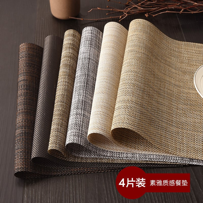 4 pieces of placemat insulation mat PVC table mat Nordic Japanese Western placemat tablecloth coaster bowl mat anti-iron plate mat