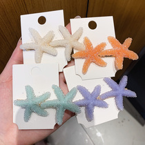 ins cute candy color seaStar hair clip female Korean card 2021 new teenage girl side clip sens clips headgear