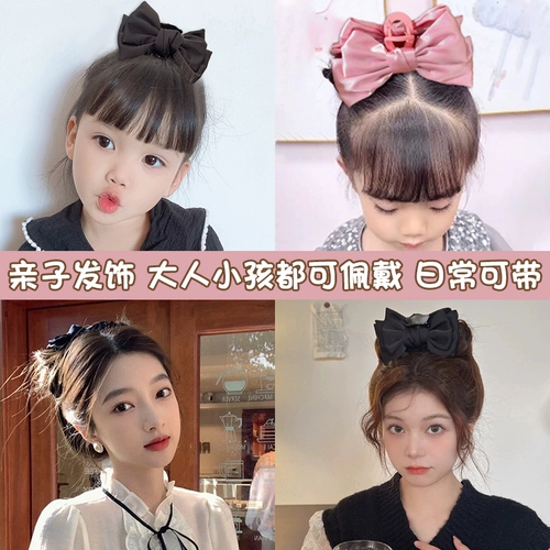 Детская красная большая заколка для волос для принцессы, двусторонная заколка-крабик с бантиком, аксессуар для волос, шпильки для волос, акула