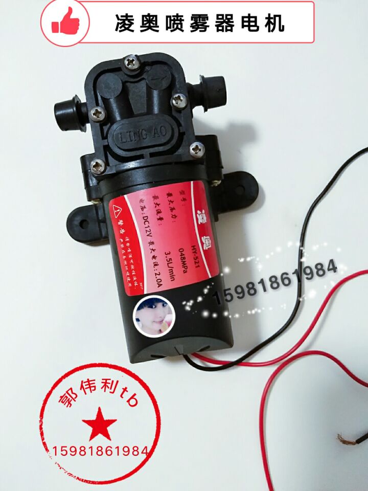 12V electric spray LA-521 Lingo pump motor watering pump diaphragm pump pump returned pump pump