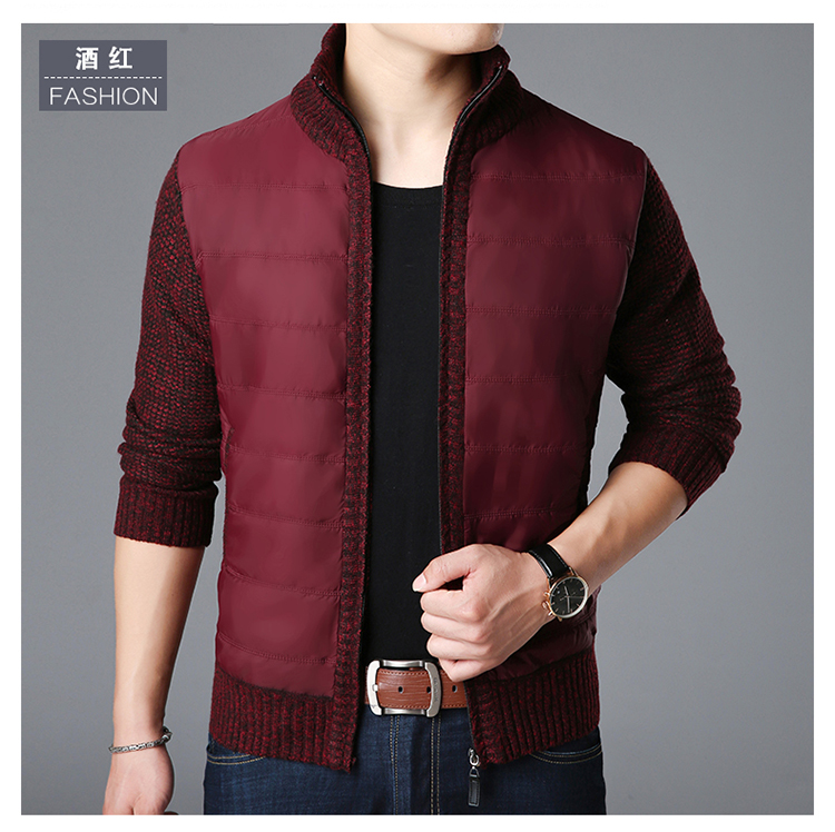 Áo len nam cực len cardigan cộng với áo len dày nhung lỏng áo len ấm áp thường có khóa kéo áo khoác cotton áo blazer nam