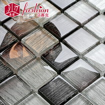 Jingying gold foil mosaic crystal glass puzzle porch TV background wall gold hand-painted bathroom tile