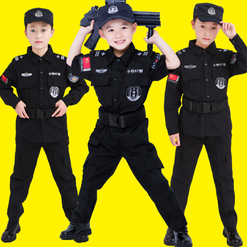 Children's police equipment, small police uniform, black cat sheriff, full set of boys, special forces, girls, police officers, police uniforms, costumes