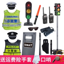 Childrens traffic police clothes reflective vest cosplay equipment traffic light props boy little police costume