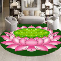 Chinese style round carpet Lotus Lotus floor mat bedroom 3d digital printing computer chair cushion washable Buddha mat