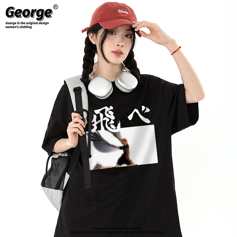 Shoyo Hinata from Haikyuu!! T-Shirt Trendy Short-Sleeve Japanese Cartoon Volleyball Anime Style Unisex Summer Shoyo Hinata from Haikyuu!! T-Shirt Trendy Short-Sleeve Japanese Cartoon Volleyball Anime Style Unisex Summer