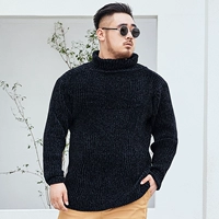 Kích thước lớn nam chenille áo len cao cổ mùa đông cộng với phân bón tăng áo len người đàn ông ấm áp đàn hồi dày phối đồ nam đẹp