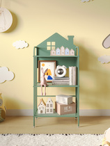 Next to the iron desk small storage rack floor-to-ceiling small bookshelf removable wheels mini home childrens bookcase storage