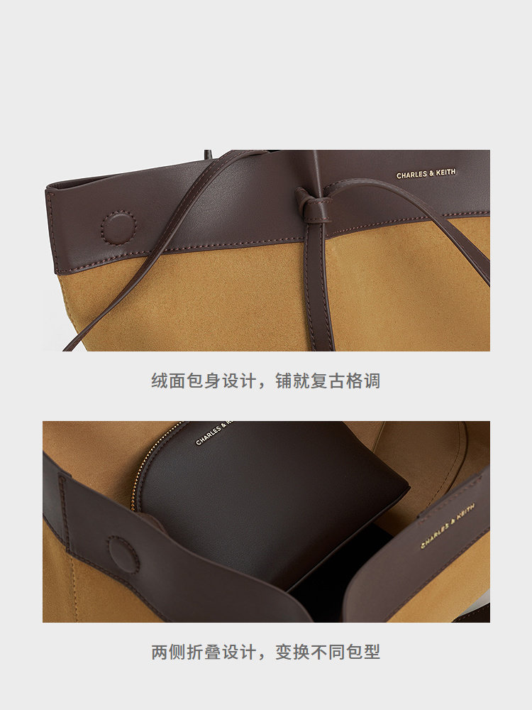 Charles&Keith25 Autumn New Model Ck2-30671662-1 Large Capacity Simple Retro Mother-Daughter Tote Bag