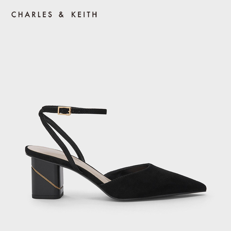 CHARLESKEITH spring and summer women's shoes CK1-60280303 ladies ankle strap pointed high heel sandals