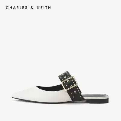 CHARLESKEITH Ladies Sandals CK1-70390243 Metal Rivet Pointed Low Heels Muller Single Shoes
