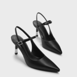 CHARLES&KEITH Летние босоножки для работы и офиса с острым носком на каблуке, французский стиль