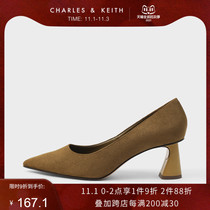 CHARLESKEITH womens shoes CK1-60280260 shaped heel ornaments pointed high heel single shoes women