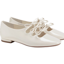 CHARLESKEITH24 new summer style CK1-70900519 bow patent leather flat Mary Jane shoes for women