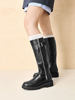 Charles&Keith25 New Autum Collection Ck1-90920159 Thick-Soled Zipper Buckle Decorated Knight Boots Long Boots