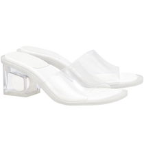 CHARLESKEITH womens shoes CK1-60920307 womens transparent one-line thick high-heeled sandals womens shoes