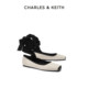 CHARLES/KEITH 봄 여름 여성 구두 CK1-70380979 여성용 배색 스트랩 플랫 힐 발레 슈즈