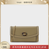 CHARLES & KEITH 2021 spring new product CK6-10680896 WOMENs metal buckle clamshell chain bag wallet
