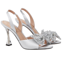 CHARLESKEITH24 new summer style SL1-61900031 beaded bow satin high-heeled sandals wedding shoes
