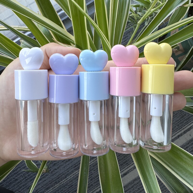 DIY LAOSHU Heart-Shaped Lip Glaze Bottle Empty Bottle Lip Gloss Lip Color Refillable Bottle Replacement Repair Lipstick Lip Mud Lip Gloss Bottle