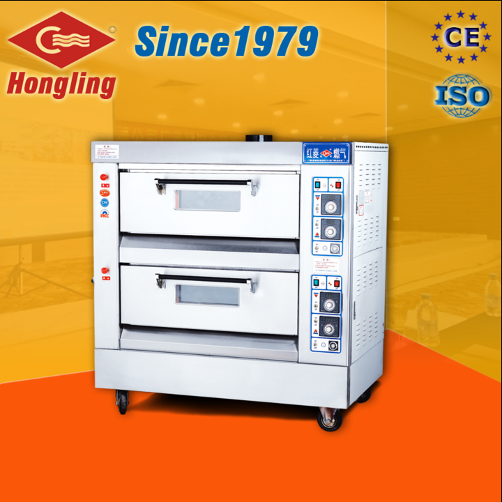 Hongling brand HLY-204 two-layer four-plate gas oven commercial bread cake oven gas natural gas oven