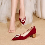 Свадебные туфли, красная бархатная зимняя обувь для невесты, против усталых ног, изысканный стиль