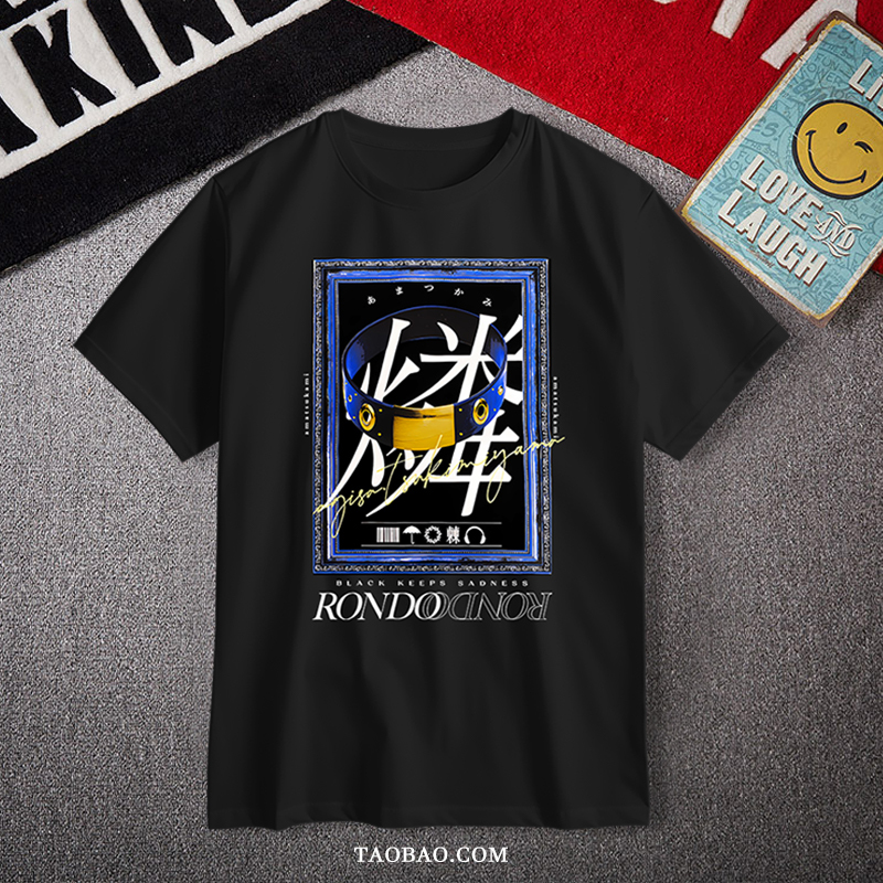 D4Dj Rhythm Dance Moonlight Mountain Natsuki Merchandise Short-Sleeve Pure Cotton T-Shirt Anime Clothing Pain Suit Pain t