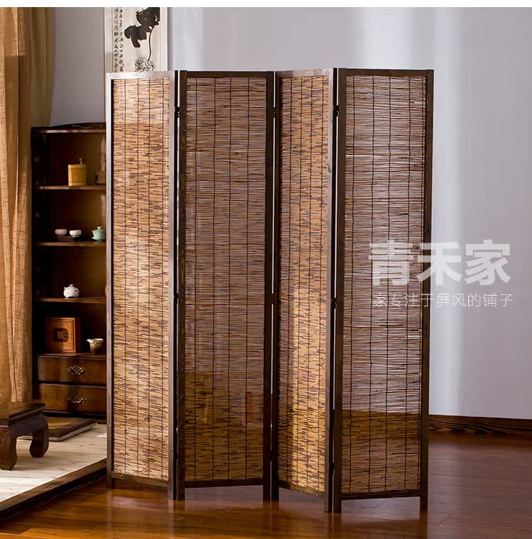 Trung Quốc gỗ rắn màn hình gấp màn hình hiên phân vùng sậy gấp di động mù khách sạn nhà hàng phòng khách nghệ thuật phòng ngủ - Màn hình / Cửa sổ vách ngăn phòng khách bằng gỗ đẹp