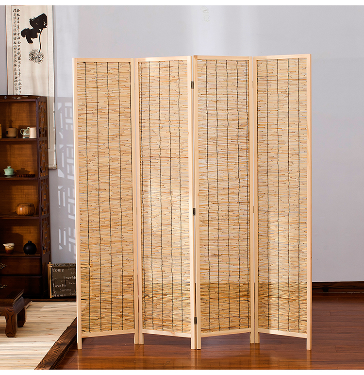 Trung Quốc gỗ rắn màn hình gấp màn hình hiên phân vùng sậy gấp di động mù khách sạn nhà hàng phòng khách nghệ thuật phòng ngủ - Màn hình / Cửa sổ vách ngăn phòng khách bằng gỗ đẹp