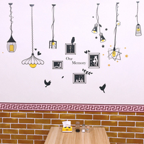 Storefront waterproof wall stickers mural culture wall sofa stickers new Chinese decorative painting hotel wall