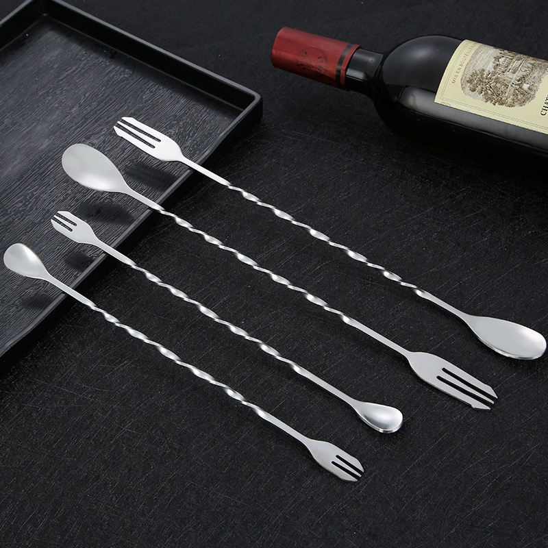 GuBang stainless steel long handle ladle cocktail stirrers stir coffee milk tea spoon, spoon stir bar broken Popsicle