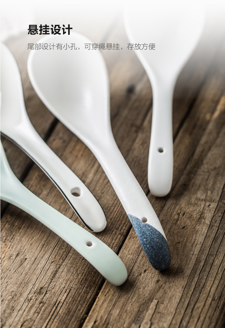 Nordic ceramic spoon, home of the big spoon ladle dipper large porridge spoon Korean spoon creative big spoon