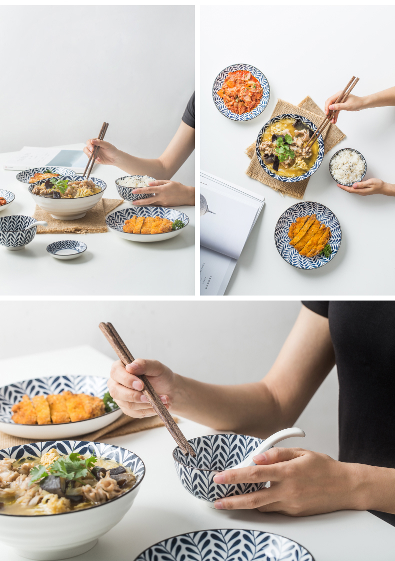 Japanese dishes suit (the somebody else eat rice bowls as ceramic simple dishes chopsticks combination plate