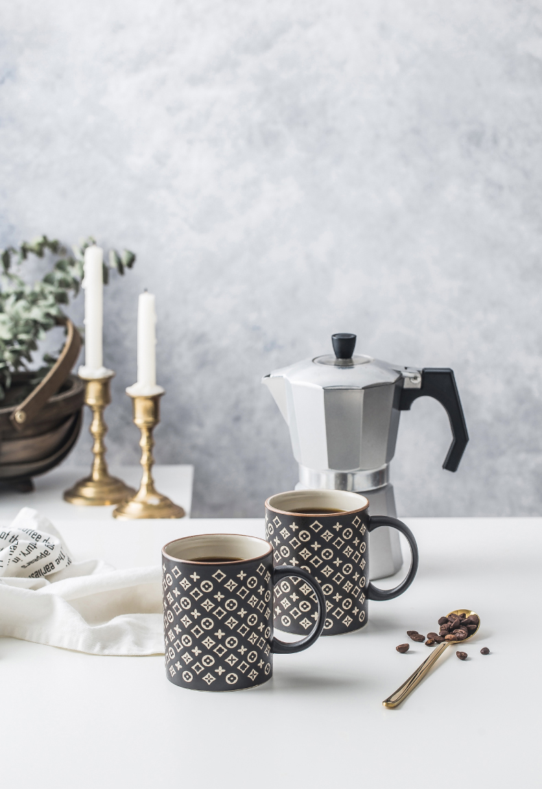 Ins Japanese ceramic keller large capacity cup cup creative cup contracted household breakfast cup of coffee cup