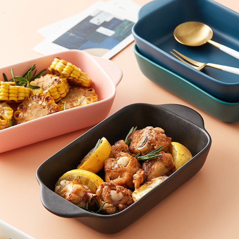 Cheese baked FanPan ceramic pan creative ears dish dish dish special tableware household microwave oven roasted bowl