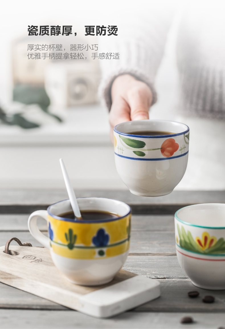 Japanese hand - made ceramic keller cup home mugs creative contracted move office cup a cup of milk for breakfast