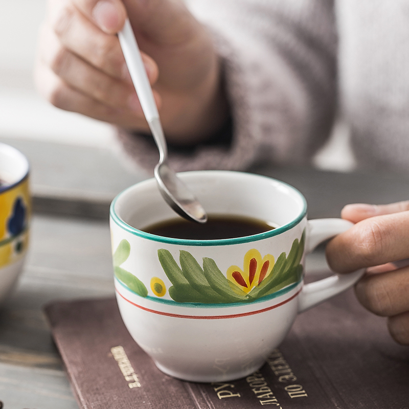 Japanese hand - made ceramic keller cup home mugs creative contracted move office cup a cup of milk for breakfast