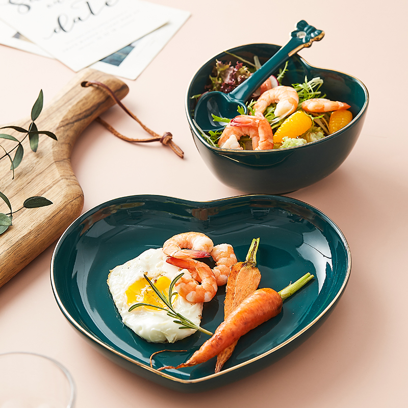 Up Phnom penh ceramic bowl household love sweet snack to use creative breakfast table move fruit salad bowl of oatmeal bowl