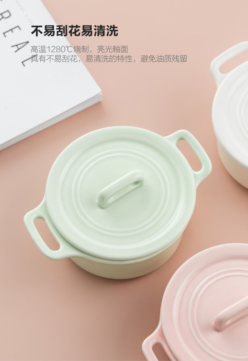 Baking with cover ears of roasted bowl dessert bowl of soup bowl ceramic steamed egg bowl baby see tureen them resistant to high temperature